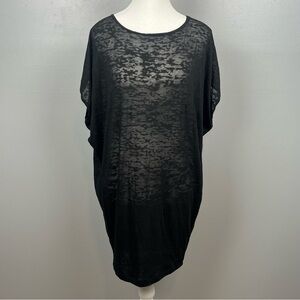 VINCE Black Sheer Blouse